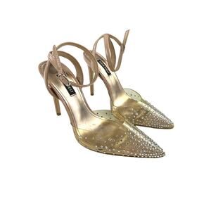 Nine West - Foreva Rhinestone Stiletto Pumps in Nude & Clear